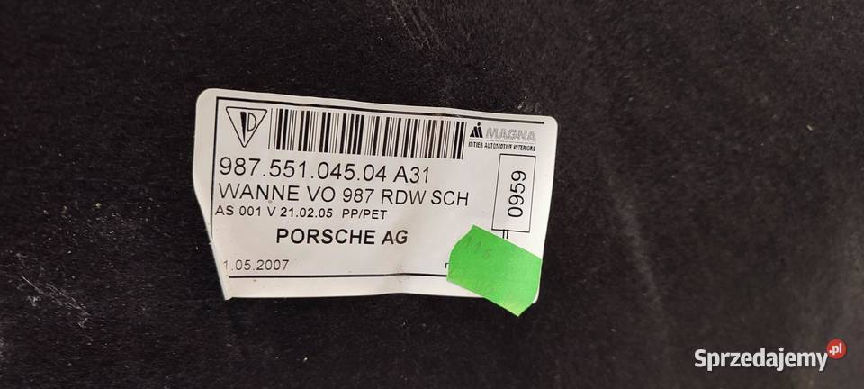 PORSCHE CAYMAN S 987 WYKŁADZINA BAGAŻNIKA dolnośląskie sprzedam