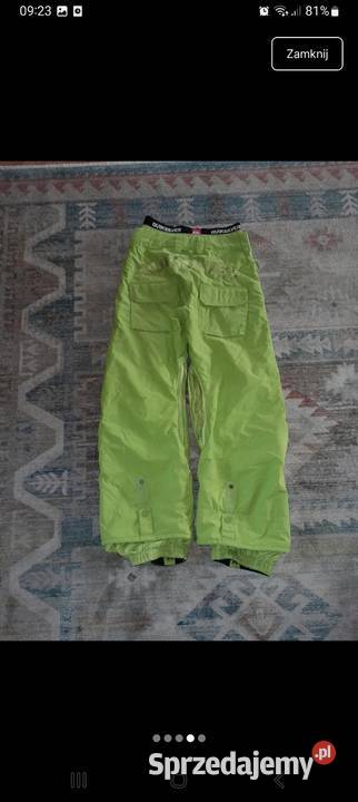 Zielone spodnie narciarskie Pozostałe Balice