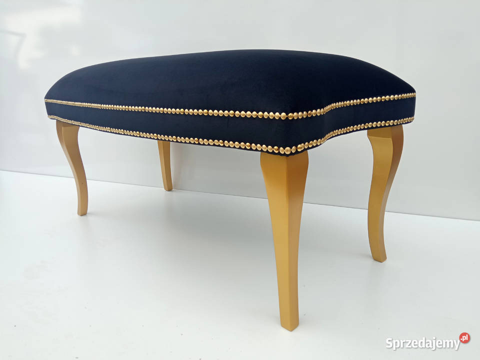 Ławka glamour Dublin do toaletki welurowa czarna Poznań