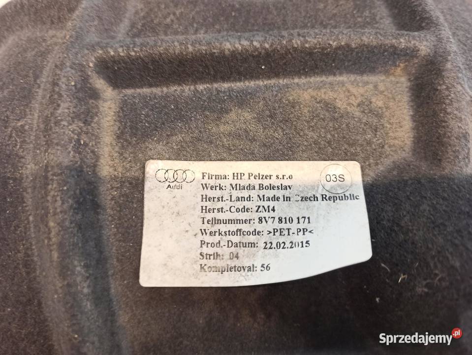 NADKOLE LEWY TYŁ AUDI A3 8V CABRIO 8V7810171 Nadkola