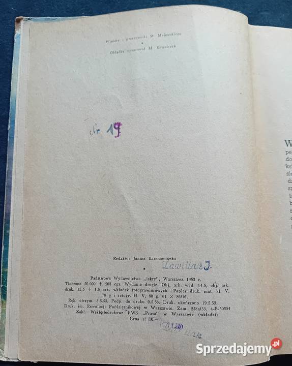 Arkady Fiedler Mały Bizon Iskry 1953 r Wydanie Koźminek sprzedam