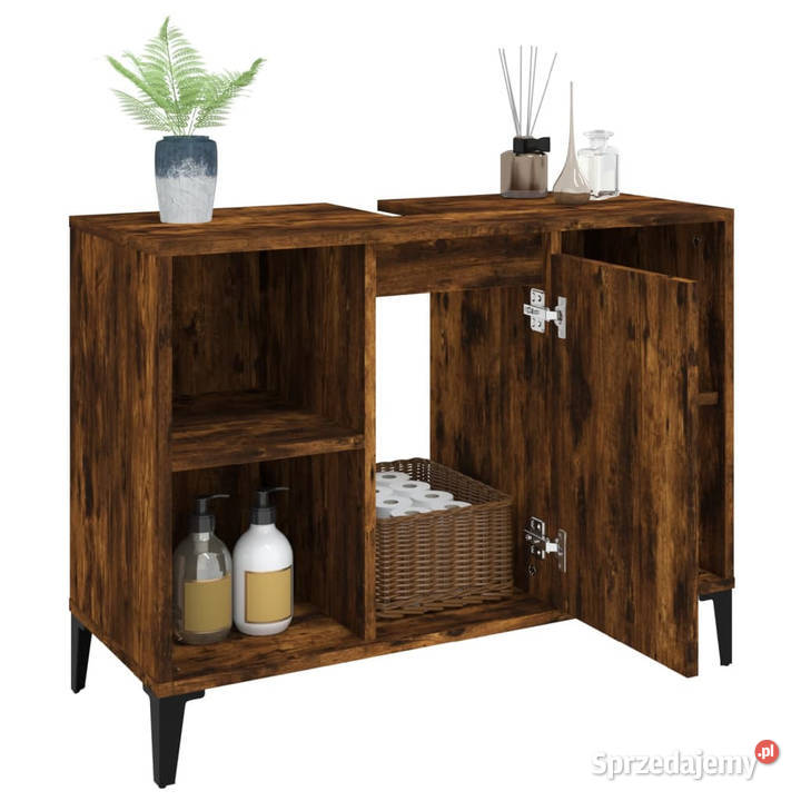 Szafka pod umywalkę przydymiony dąb 80x33x60