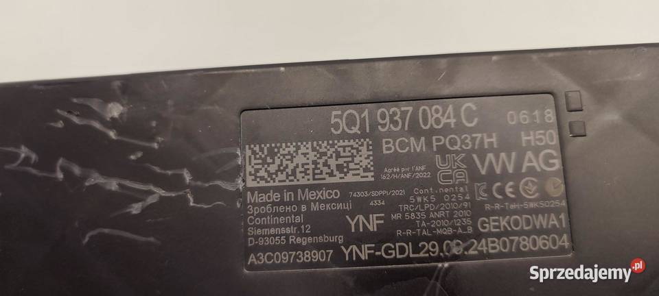 VW TIGUAN II ALLSPACE MODUŁ KOMFORTU 5Q1937084C osobowe dolnośląskie