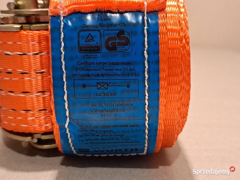 Pas Mocujący Wurth 9m 50mm Holowanie Radom