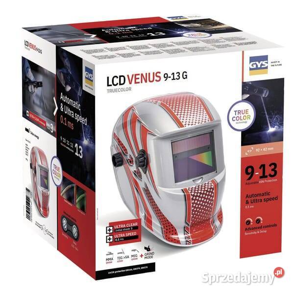 Przyłbica spawalnicza czerwona LCD Venus 913 małopolskie Kamionna