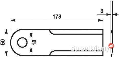 Nóż szarpacza 173 x 50 x 3 18 ruchomy gładki Kamionna