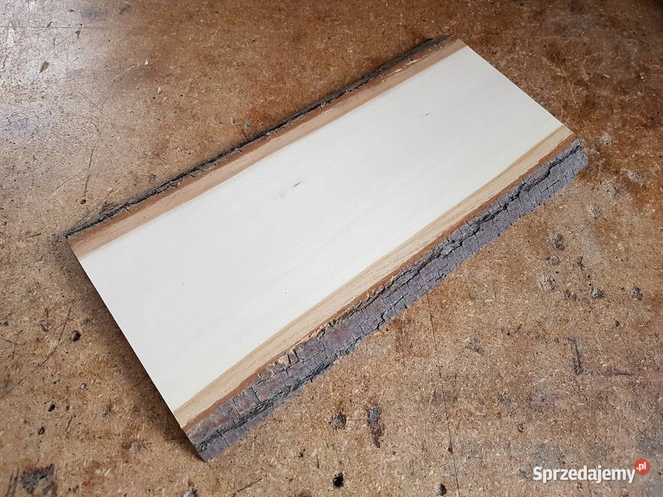 Deska lipowa z korą 40x125x25 rzeźba ikony Łódź sprzedam