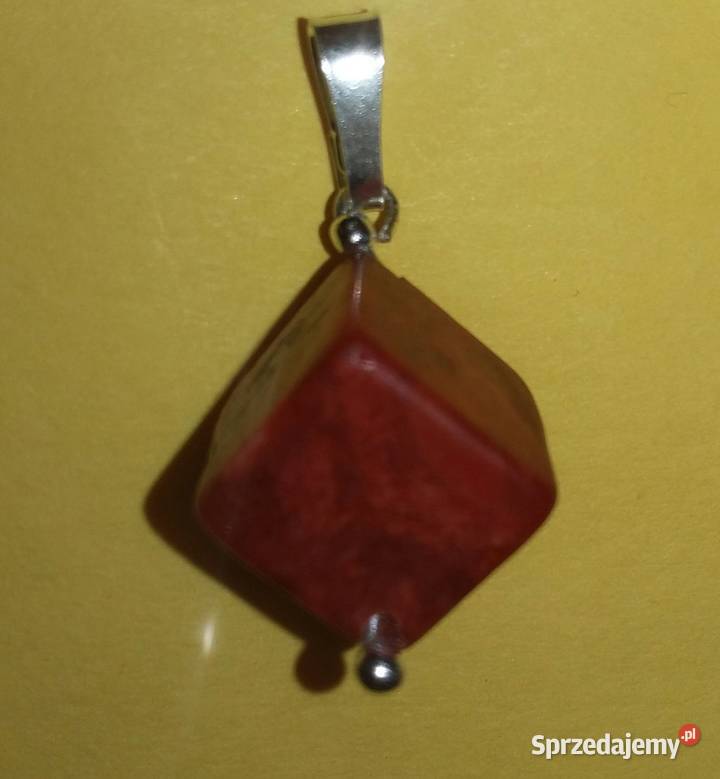 wisiorek naszyjnik koral czerwony naturalny srebrne kujawsko-pomorskie Bydgoszcz