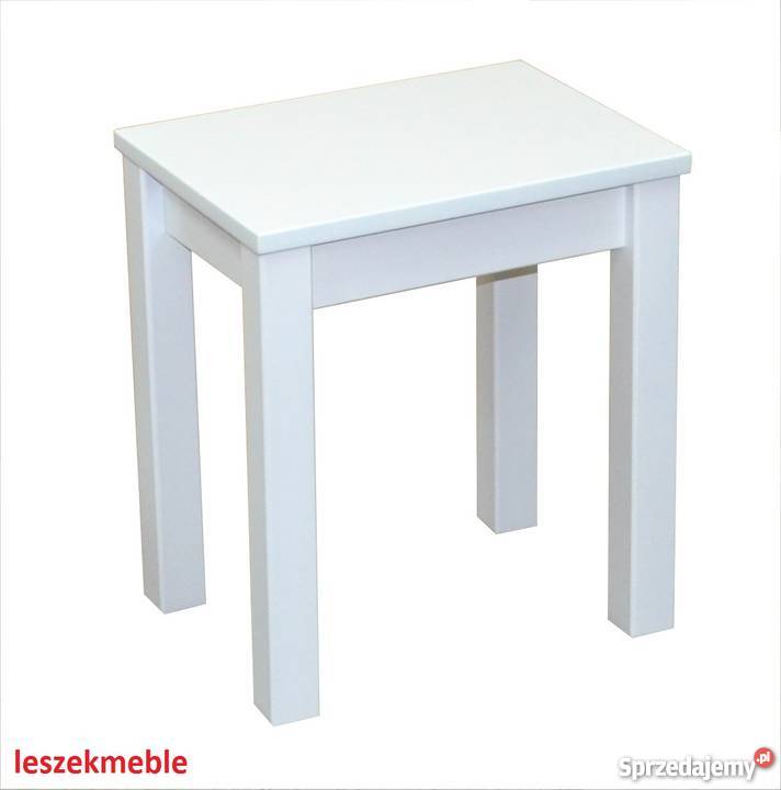 TABORET BIAŁY 40 30 DREWNIANY STOŁEK TABORETY Pozostałe Tołkiny
