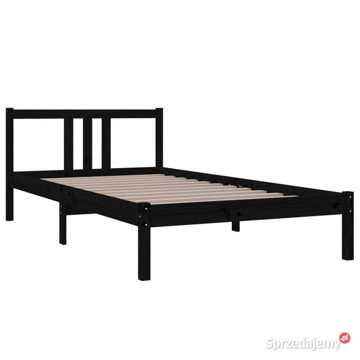 Rama łóżka czarna lite drewno 100 x 200 WM814878 Warszawa