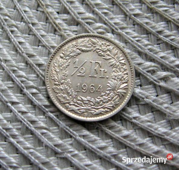 Szwajcaria 12 Franka 1964r SREBRO Ładna wielkopolskie Kalisz