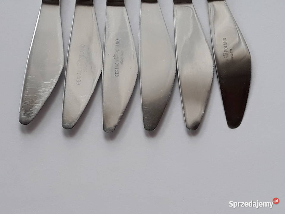 Noże obiadowe 2 ROŚLINNY Gerlach sztućce PRL śląskie Dąbrowa Górnicza sprzedam