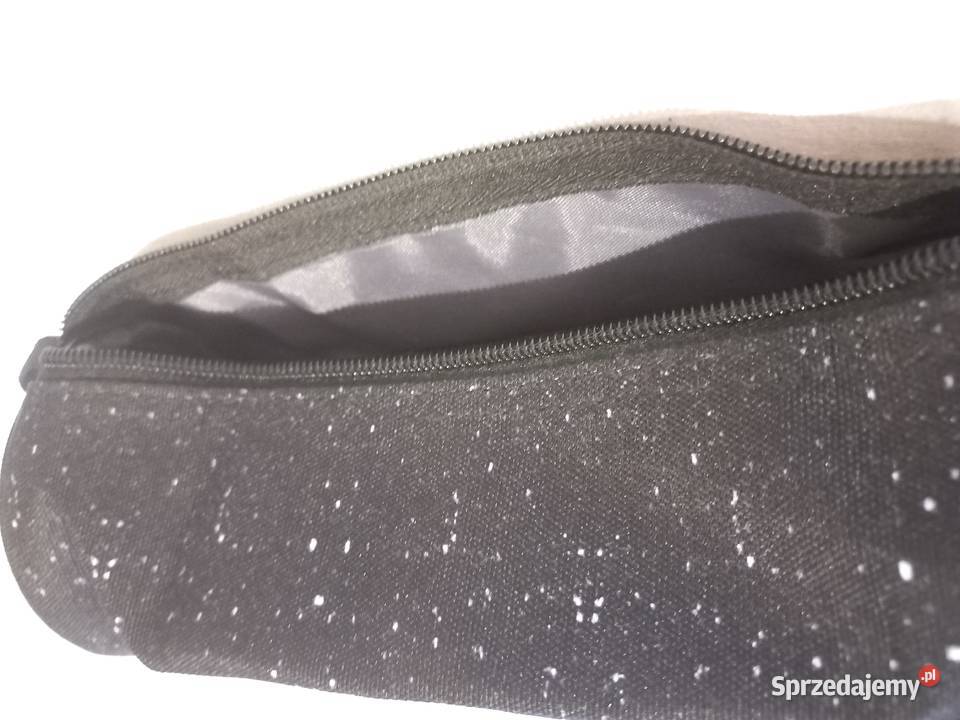Piórnik czarny Tuba biały Rączka Unisex NOWE