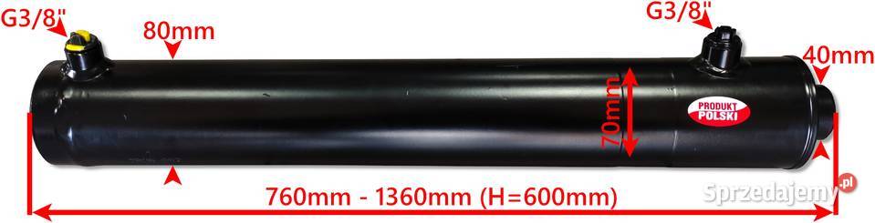Siłownik Hydrauliczny SMTG 70x40 SKOK 600 2STR Solec Kujawski sprzedam