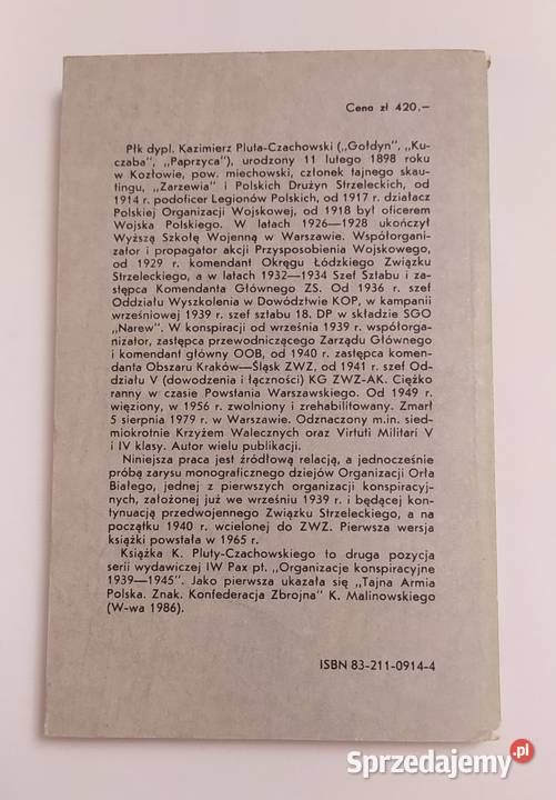 ORGANIZACJA ORŁA BIAŁEGO Kazimierz Pluta miękka Hajnówka