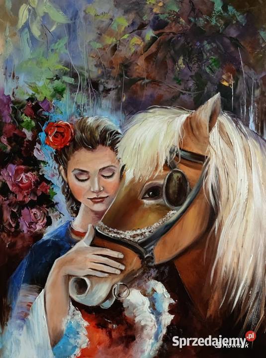 Kowalik Przyjaciel obraz olejny 60x80 dziewczyna Warszawa