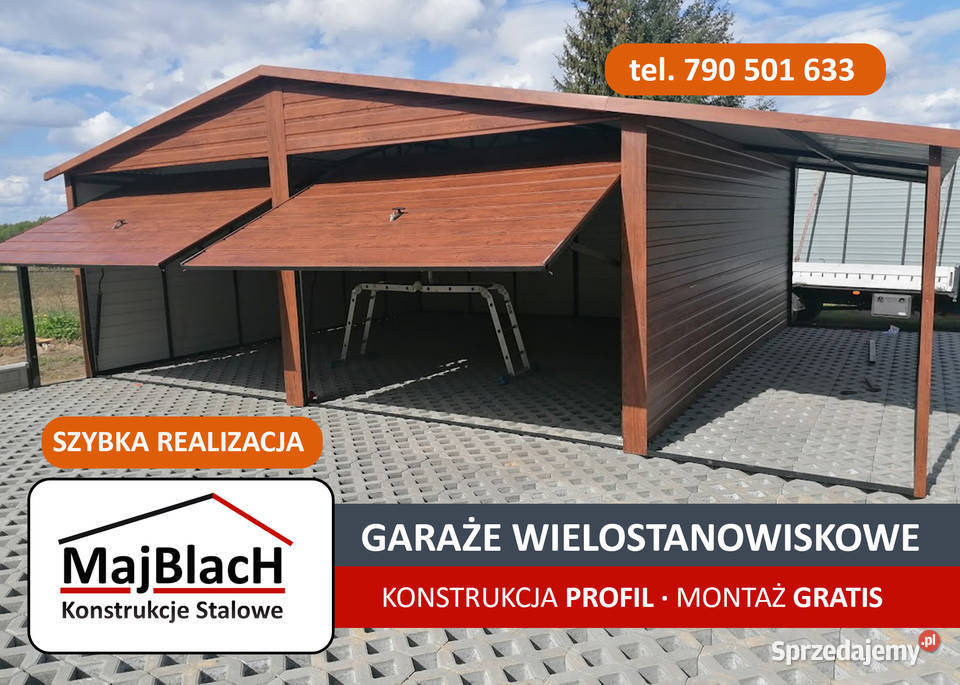 Garaż Blaszany ZŁOTY DĄBDREWNOPODOBNY Garaże Tarnobrzeg