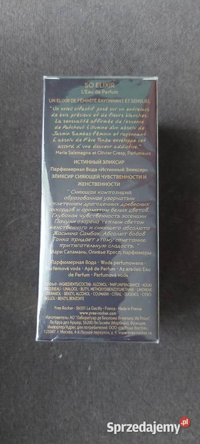 Perfumy damskie So Elixir francuskie 50ml Yves Oleśnica