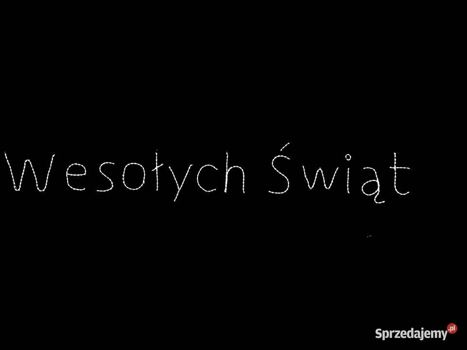 Napis WESOŁYCH ŚWIĄT LED 2D w ramce Iluminacja Gdów sprzedam