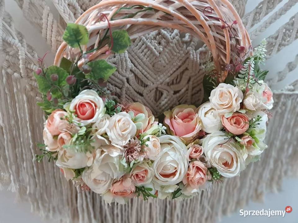 Wianek stroik kompozycja herbaciane róże 35 Promnice