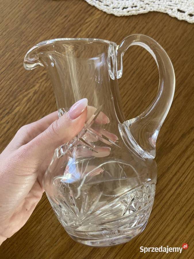 Kryształowy dzbanuszek dzbanek na wodę sok oliwę Nisko