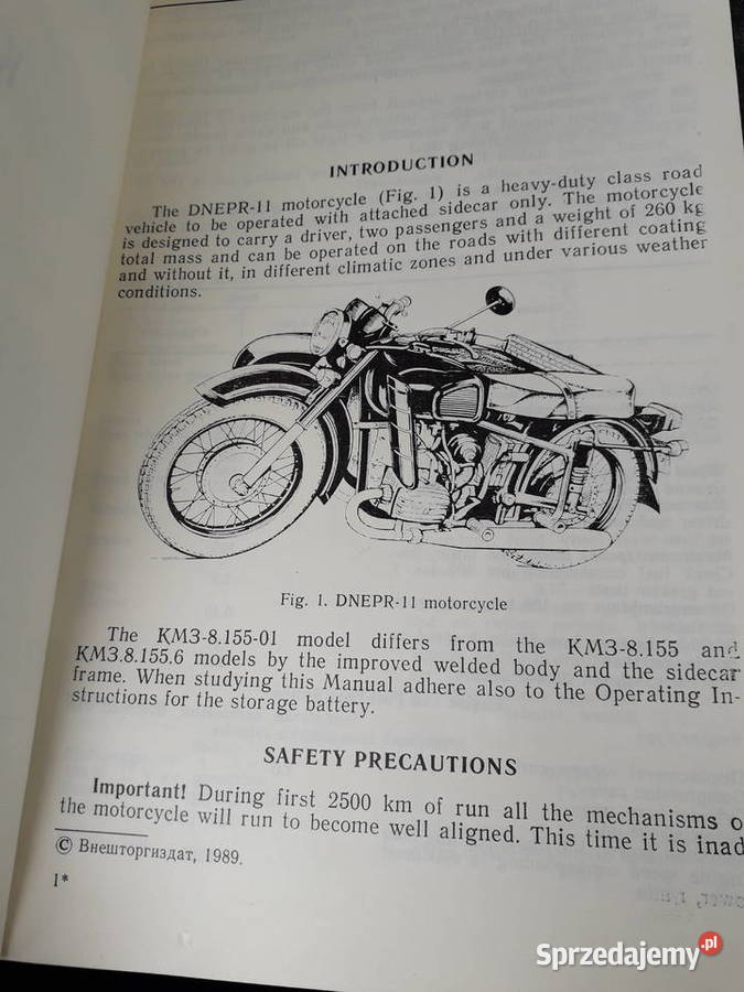 Instrukcja motocykla radzieckiego Dniepr Dniepr mazowieckie sprzedam