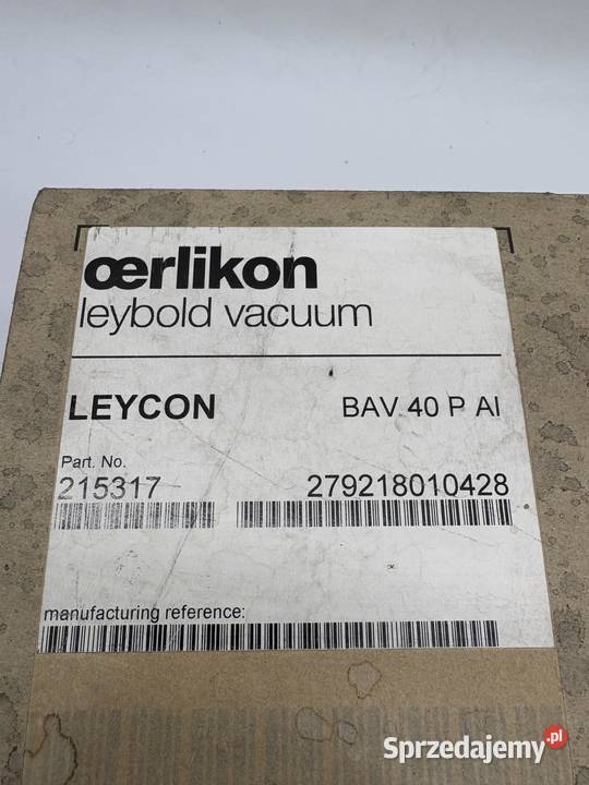 Leybold Leycon BAV 40 P AI Angle Valve Warszawa