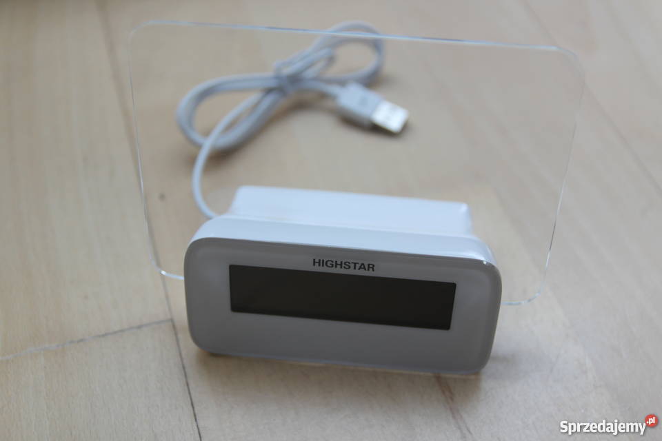 LED zegarek na szafkę podświetlany napis na Luboń