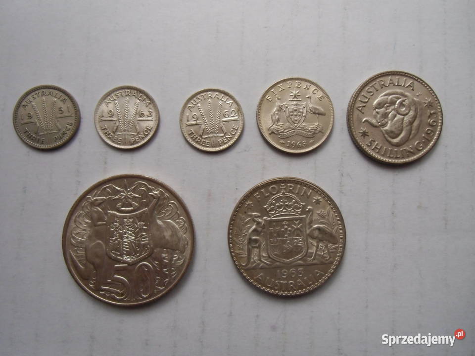 Monety Australii139 sztuksprzed 1990 roku kujawsko-pomorskie Grudziądz