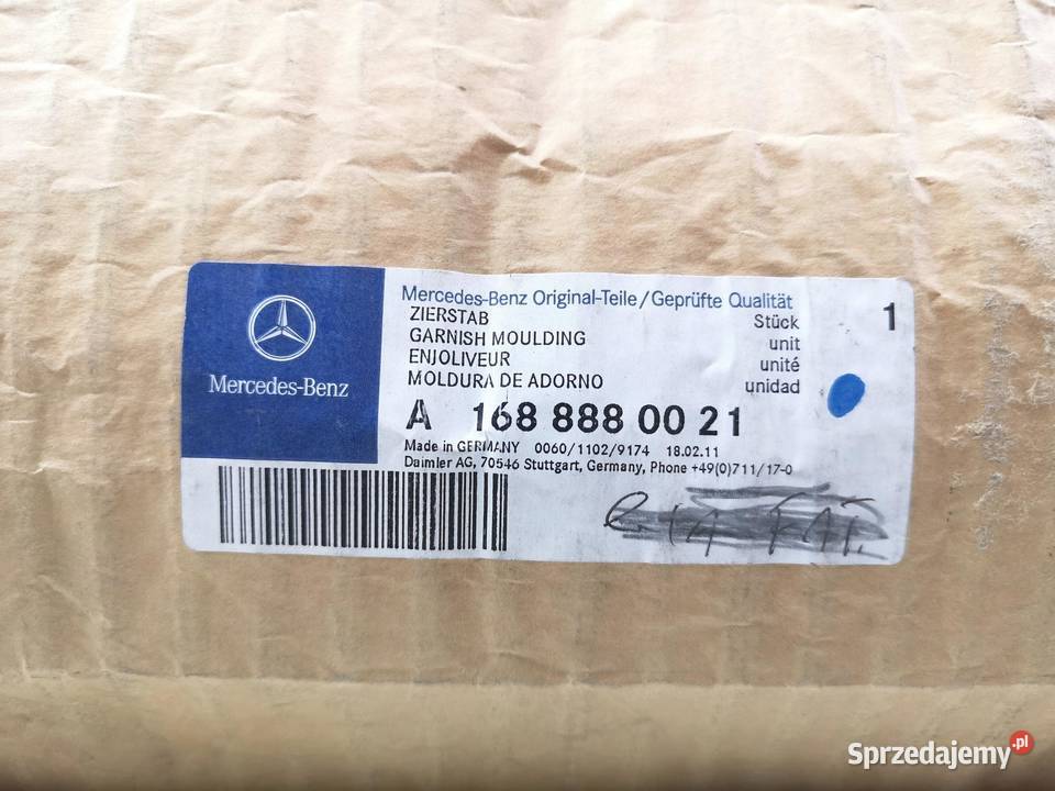 LISTWA GRILLA ATRAPY CHROM MERCEDES A KLASA 9704