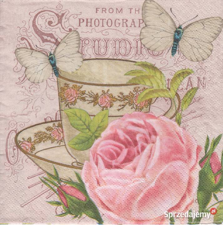 Dekupaż serwetkikwiaty love rower retro