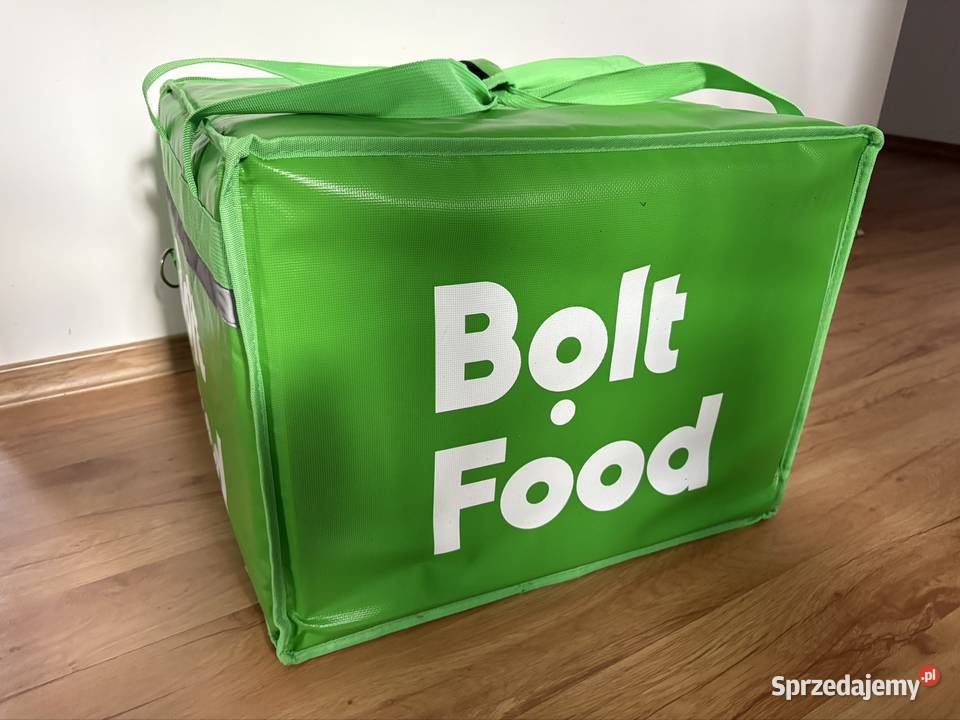 Zielona torba termiczna marki Bolt Food Poznań