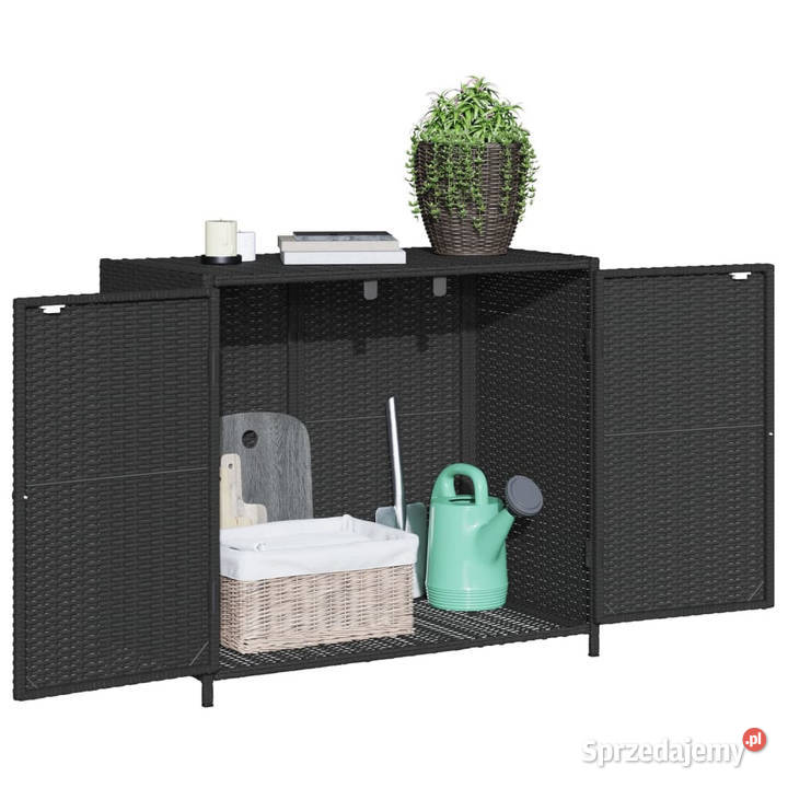 Szafka ogrodowa czarna 83x45x76 polirattan
