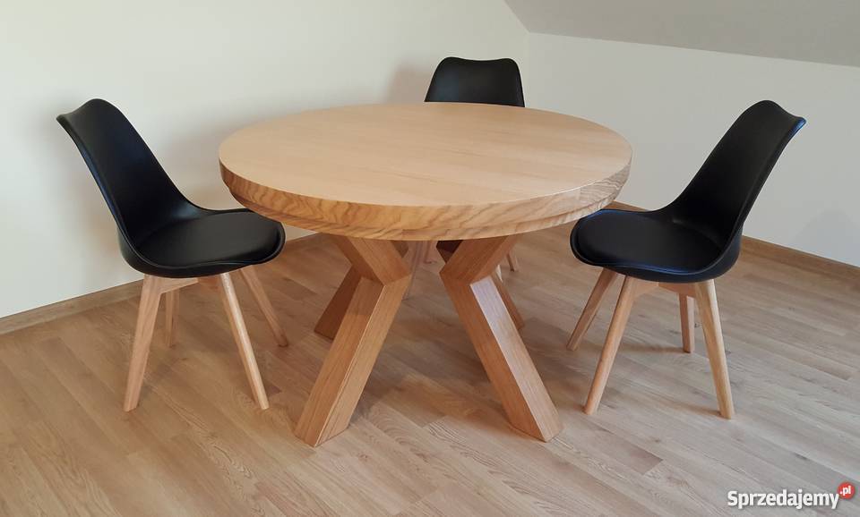 Stół dębowy okrągły fornirowany PROMOCJA Krosno