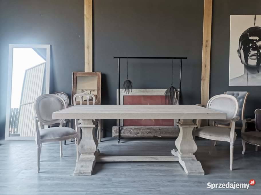 Stół dębowy na dwóch masywnych nogach 200cm Łódź sprzedam