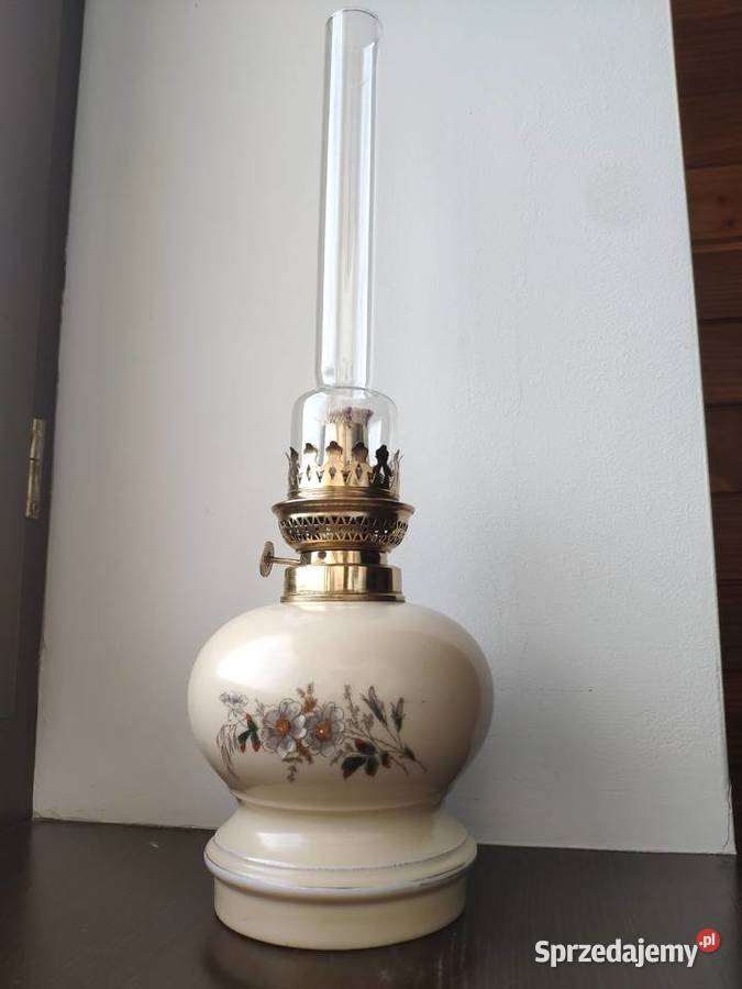 Stara francuska porcelanowa lampa naftowa 332