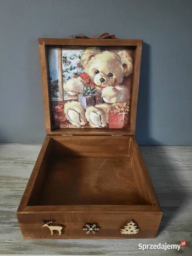 Świąteczne pudełko aniołek miś sarenki handmade Kędzierzyn-Koźle