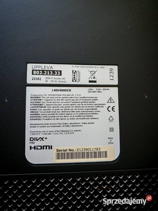 TV upleva tcl 40 Warszawa sprzedam