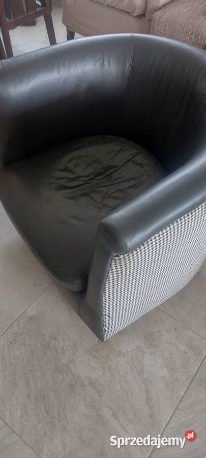 4 Fotele czarne skórzane klubowe dolnośląskie