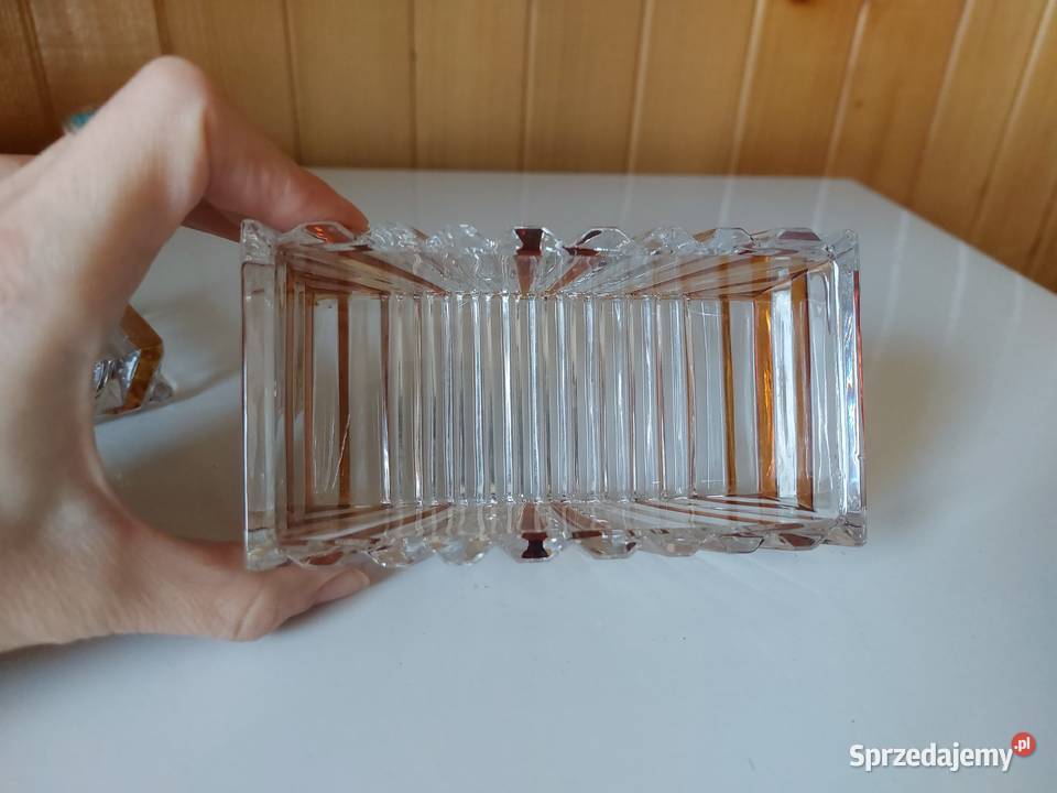 szkatułka kryształowa 12 x 65 dom ozdoby PRL Poznań