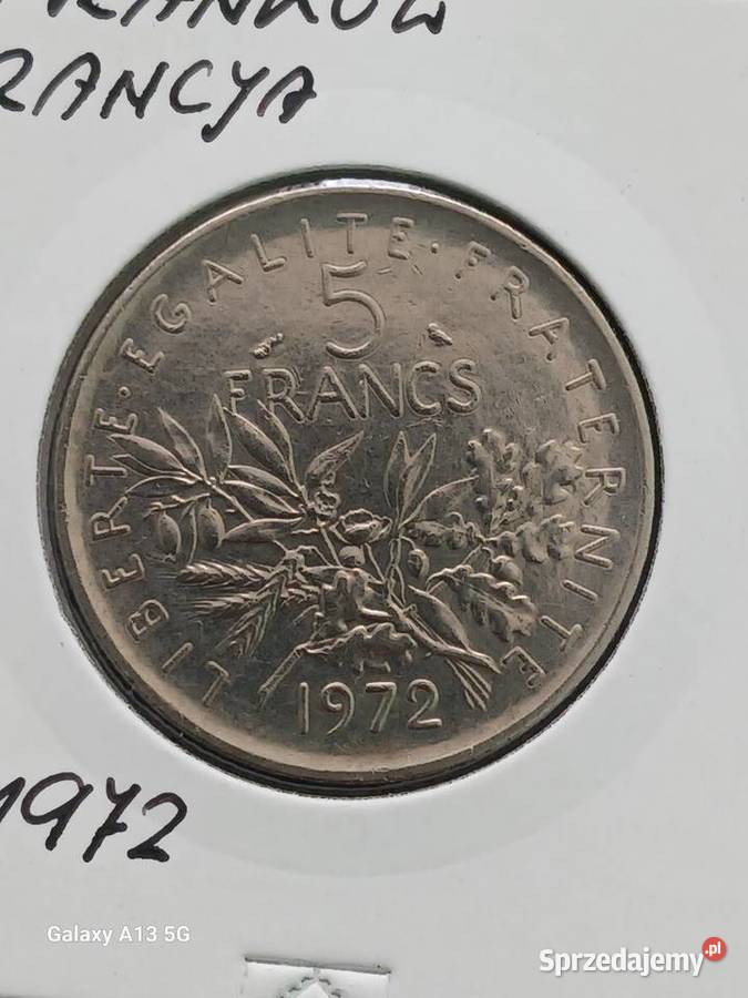 5 Franków Francja 1972 r Konin sprzedam