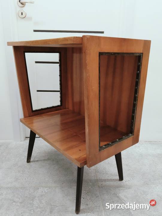 Stolik pod radiotelewizor model z żyłkami PRL Kraków