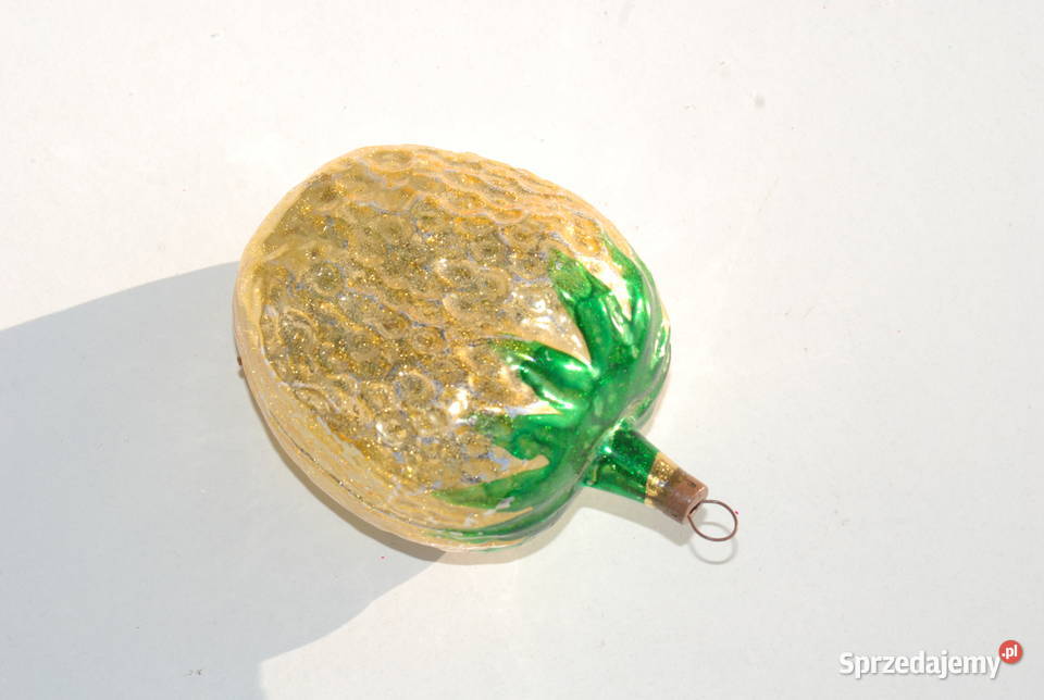 Stara ozdoba choinkowa bombka bańka złoto Cieszyn