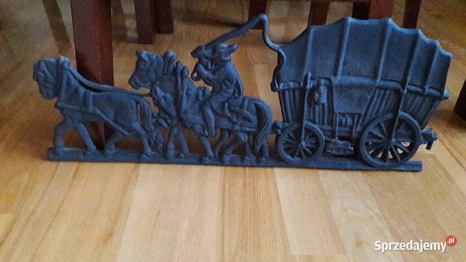Wóz z zaprzęgiem konnym żeliwny tabor konie mazowieckie Radom