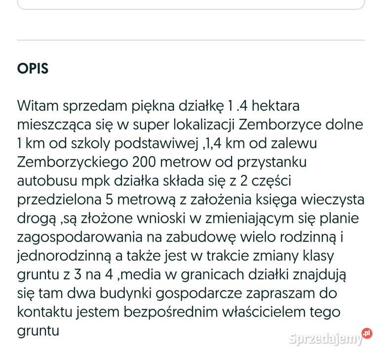 Sprzedam działkę budowlanąrolną Sprzedaż Lublin