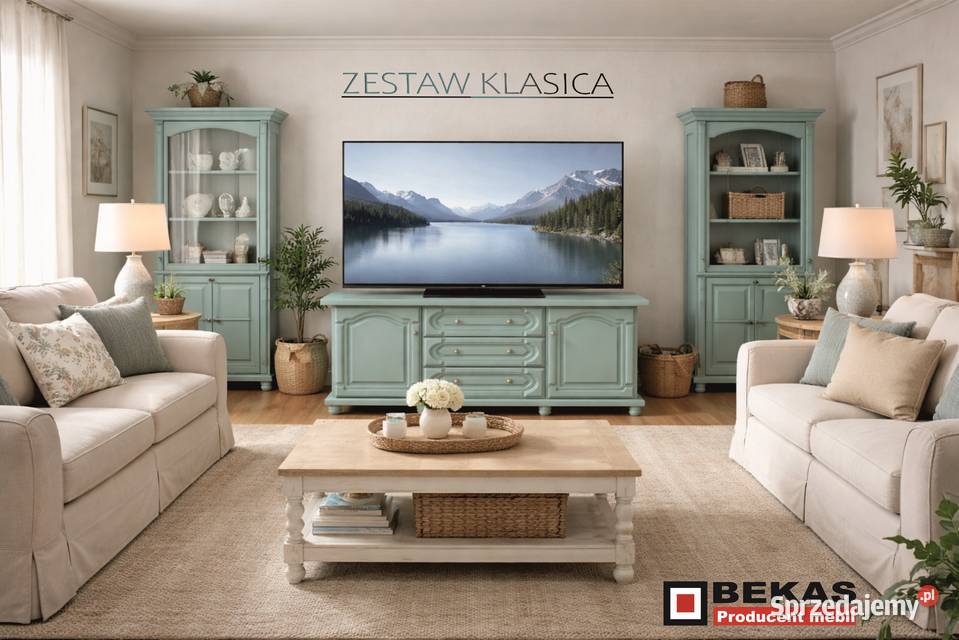 Śliczna KOMODA RTV 150 2D LONDYN niska Biała Tarnów