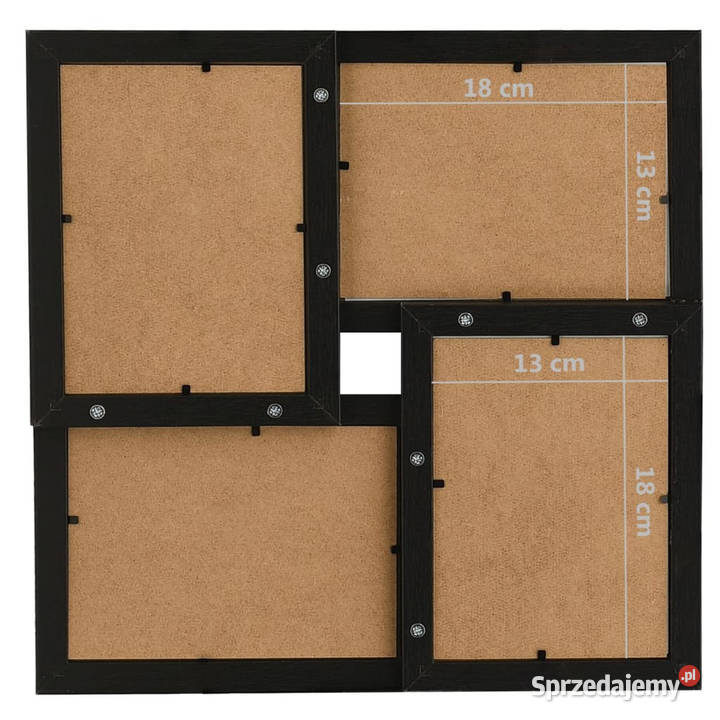 Ramka na 4 zdjęcia 13x18 czarna MDF WM332775 Warszawa
