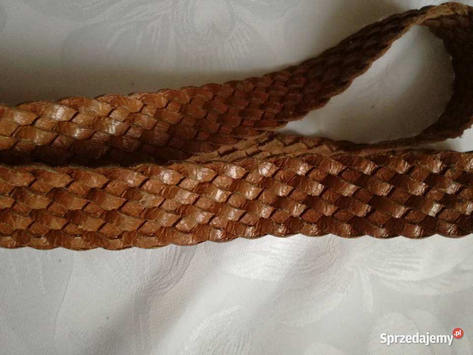 Pasek skórzany pleciony 85cmx25 Łódź sprzedam