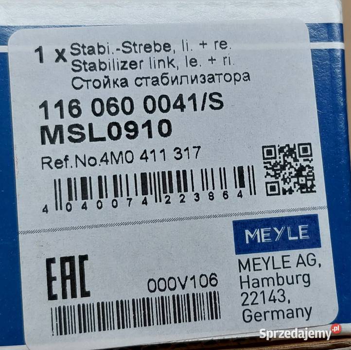 ŁĄCZNIK STABILIZATORA AUDI A4 B8 A5 A6 C7 C8 Q5 Mielęcin sprzedam