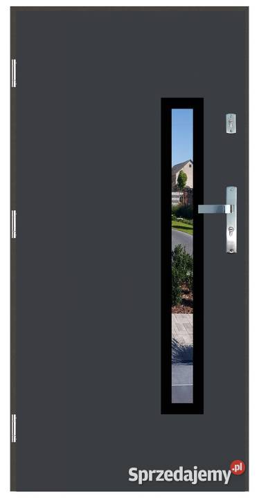 Drzwi wejściowe do domu GI21 BLACK Antracyt 90 Ciemniewo